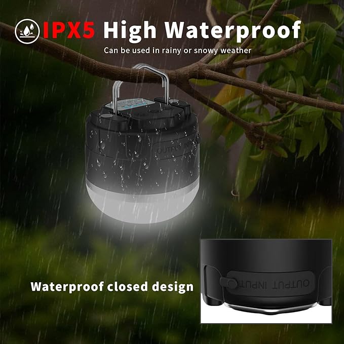 YINGWOND LED Camping Lantern Rechargeable 1000LM,4 Modes,Portable Tent Light Built-in 4000mAh Battery,Waterproof Emergency Light for Hurricane,Outdoors,Hiking,Outages