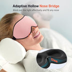 LitBear Sleep Masks for Women, Pink Eye Mask for Sleeping, Comfortable Night Sleeping Mask, Soft Contoured Eye Cover for Sleeping with Elastic Strap for Side Sleeper Men Flying Shift Worker