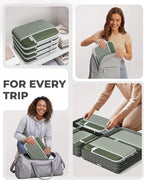 Percover Compression Packing Cubes 4-Piece Set, Packing Cubes Compression for Travel with Label Pockets, Travel Organizer for Carry On & Checked Luggage, Green