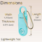 135dB Rechargeable Personal Safety Alarm Built-in Ultra-Bright Flashlight Non Slip Grip Keychain Emergency SOS Siren for Women, Students, Night Runner. Loud Sound Hiking Bear Alerts with Hook. Aqua