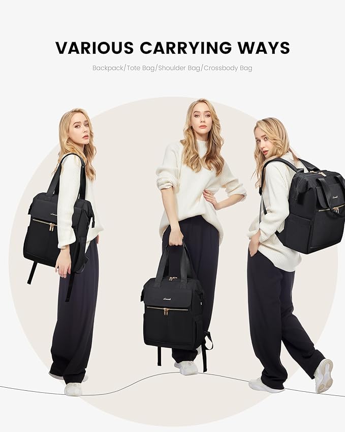 LOVEVOOK 17.3 Inch Laptop Backpack for Women, Large Capacity Travel Backpack with Organizer Bag, Waterproof Carry on Backpack Work Bag with USB Port, Teacher Nurse Backpack Purse, 2PCS