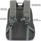 FlowFly Kids Backpack for Toddler Boys Girls, Simple Lightweight Bookbag for Daycare Kindergarten Elementary School Travel, Small Modern Bag (Large), Grey