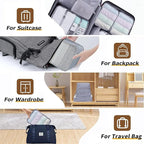 LANSKLBD 8 Set Packing Cubes for Suitcases Travel Luggage Packing Organizers,Travel Essentials Accessories Luggage Organizer with Shoe Bag Tioletry/Laundry Bag（Grey）
