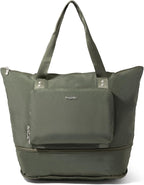 Baggallini Carryall Expandable Lightweight Travel Tote 22" Packable Folding Compact Nylon Washable Weekender w/Luggage Sleeve