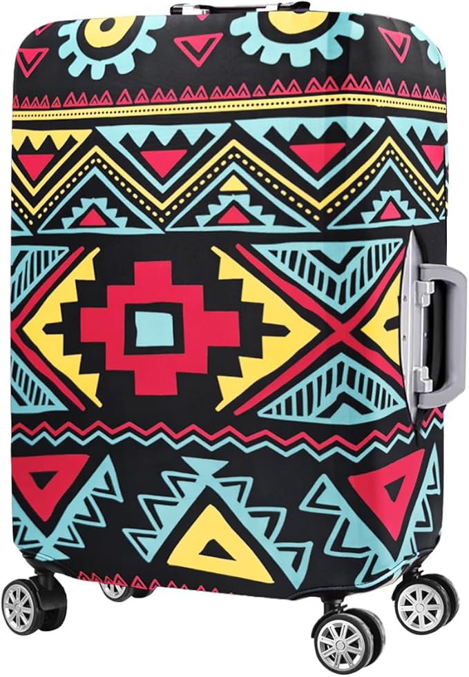Travel Luggage Cover Elastic Sleeve 19"-20" Anti-Scratch Suitcase Protector Cover Size S, Bohemia
