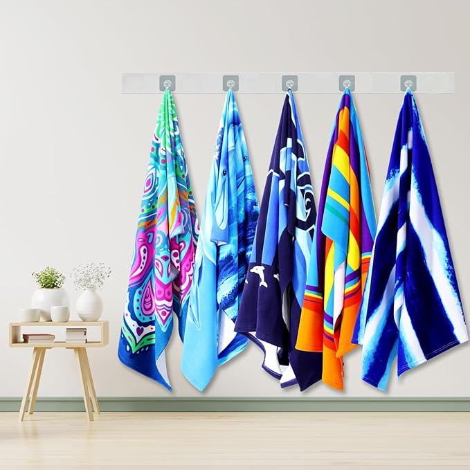 Genovega 2 Packs Oversized Beach Towel Set 36 x 72 in Large Big Pool Camping Swim Clearance Soft Towels Travel Essentials Accessories Must Haves Vacation Adult Gifts Women Men Necessities