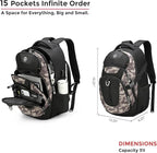 Swissdigital Design Laptop Backpack with USB Charging Port, Travel Backpack Fits 15.6 inches Computer, 31L College School Backpack for Men, Khaki Camo | SD803-94