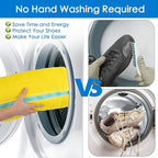 Shoe Washing Machine Bag, 2PC Reusable Laundry Shoe Bag for Washer and Dryer, Sneaker & Tennis shoe laundry bag, Ykk Zipper Multi-Functional Shoe Cleaning Bag (2PCS + 2PCS Yellow)