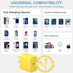 iPhone 17 16 15 Charger Fast Charging 3+3Pack Type C Charger USB C Chargers Block with 10FT Cable for iPhone Air/17/17 Plus/17 Pro/17 Pro Max/16/16 Plus/16 Pro/16 Pro Max/15/15 Pro Max(Yellow)