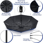 Amylove Windproof Travel Compact Umbrellas Bulk Wind Resistant Folding Auto Open and Close Rain Automatic Travel Collapsible Portable Umbrellas for Men and Women Gifts 4 Colors