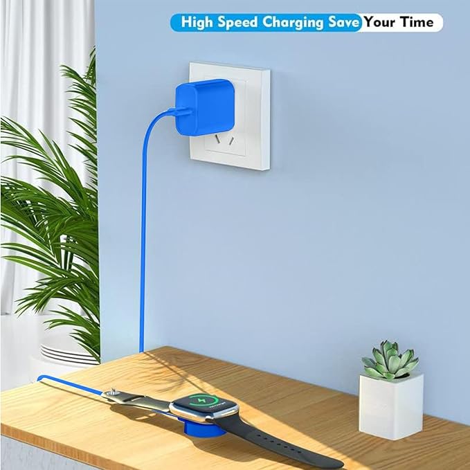 USB C Apple Watch Charger,[MFi Certified] iPhone Fast Magnetic iWatch Charger 6ft USB C Charging Cable Cord Long and Type C Wall Charger Block for Apple Watch Series 11/10/9/Ultra/8/7/SE/SE2/6/5/4/3/2