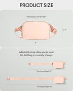 ODODOS Unisex Mini Belt Bag with Adjustable Strap Small Fanny Pack for Workout Running Traveling Hiking, Pale Coral