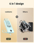 VEEKTOMX Portable Charger Built-in Cables, Power Bank for iPhone, Fast Charge USB C Battery Pack Travel Essentials Powerbank Compatible with iPhone 17/16/15/14, Samsung S25/24