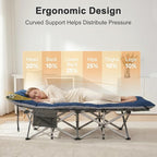 ABORON 2PK XXL Camping Cot for Adults 900LBS - 78"×32" Oversized Folding Bed with Mattress Pad, Heavy Duty 1200D Oxford Outdoor Cot with Carry Bag