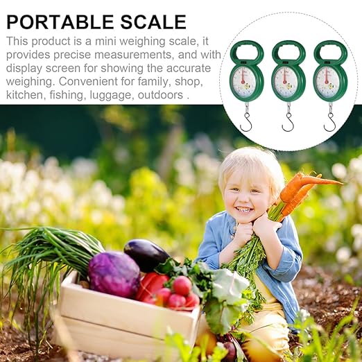 Operitacx 4pcs Portable Luggage Scales Handheld Spring Hook Plastic Weighing Scale for Travel Home Fishing with Compact Design and Lightweight Hook Random Color