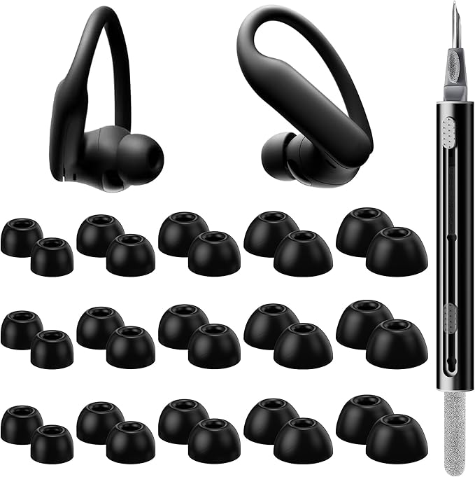 15 Pairs Ear Tips for Powerbeats Pro 2, Replacement EarTips Accessories for Beats Pro 2 Earbuds, 5 Sizes (XS/S/M/L/XL), Fit Charging Case, Black