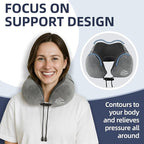 Travel Pillow with Extra Large Hood for Airplane Long Flights Privacy and Comfort Memory Foam with Velvet Cover for Road Trip Head&Neck Support for Plane Office Cars Sleeping & Rest (Light Grey)