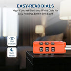 Forge Open Alert TSA Approved Luggage Locks - 3 Digit Combination, Easy Read Dials, Zinc Alloy Body - Ideal Travel Lock for Luggage, Suitcases, Bags & Toolboxes (Orange 2 Locks)
