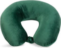 Wolf Essentials Adult Cozy Soft Microfiber Neck Pillow for Travel – Compact, Machine Washable - Perfect for Airplane, Car, or Home Use - Filled and Finished in The USA – Green