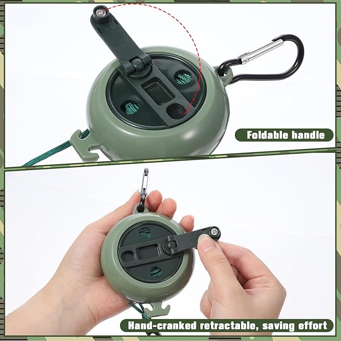 33ft Portable Travel Clothesline Cord, Retractable Adjustable Outdoor Camping Laundry Drying Rope Tree Stand Rope Equipment Accessories for Hotel Trip Cruise Ships