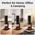 IKAPE Adjustable Portable Coffee Maker Stand, Aluminum Alloy Universal Coffee Machine Holder with Anti-Slip Base, Height Adjustable 13–19.5cm, for Home, Office & Camping