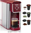 3-in-1 Single Serve Coffee Maker, Quick Brew for Coffee Pods, Ground Coffee, & Loose Tea, 6-12oz Cup Sizes, 50oz Removable Water Tank, 1150W, Compact & Efficient, Red