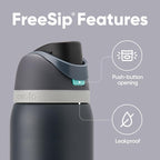 Owala FreeSip Insulated Stainless Steel Water Bottle with Straw for Sports, Travel, and School BPA-Free Sports Water Bottle, 32 oz, Foggy Tide