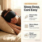 Blackout Weighted Eye Mask for Sleeping: 3D Contoured Gentle-Pressure Sleep Mask for Men & Women - Airplane Travel & Night Shift Essentials, Zero Eye Pressure, Breathable Blindfold, Black