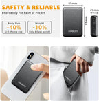 Heated Vest Battery Pack,𝟏𝟐𝟎𝟎𝟎𝐦𝐀𝐡 5V 2A/3A USB-C Out/in Power Bank for Heated Jacket Heated Pad Heated Hoodies Pocket Size Black