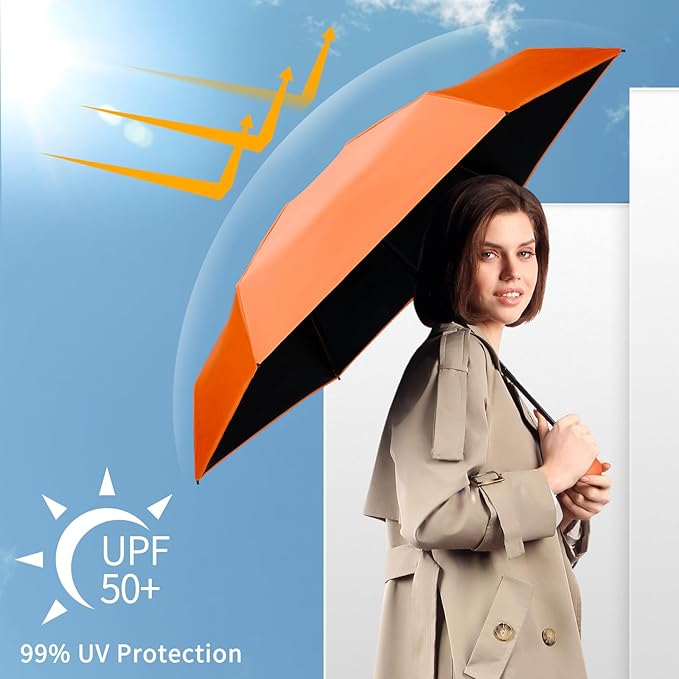 Yoobure Travel Umbrella Portable Compact Umbrellas, Pocket Mini for Purse, Umbrellas for UV Sun & Rain Small for Backpack, Umbrella with Case Folding for Kids Women