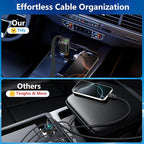 [Apple MFi Certified] Retractable Car Charger, Linocell 120W USB C Car Charger 4 in 1 PD/QC Type C Fast Charging Cigarette Lighter Adapter for iPhone 17/17 Pro Max/16/15/14/13/12/Galaxy S26/S25/Pixel