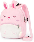 mibasies Toddler Backpacks for Girls 2-4: Plush Backpack -3D Animal Cartoon Mini Travel Bag -10 inch Toddler Backpack Leash