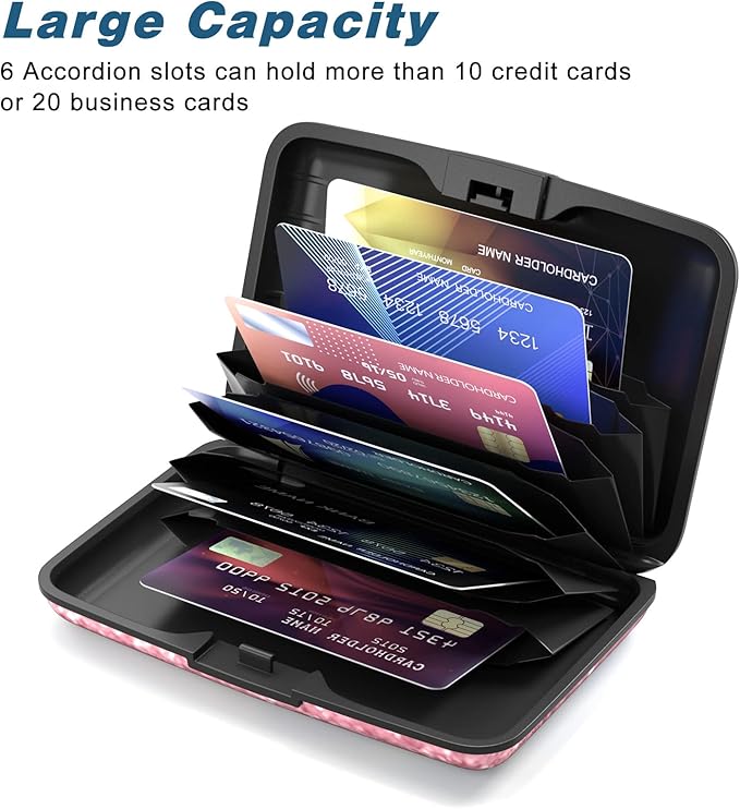 Credit Card Holder, Mini Aluminum Card Wallet RFID Blocking Slim Metal Hard Card Case for Women Men, Work Hard