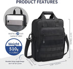 Jetviivid Tactical Messenger Bag for Men, 13''-14'' Laptop Shoulder Bag, Vertical Crossbody Bag Computer Work Sling Bag for 12.9'' Tablet Carrying Case MOLLE Briefcase
