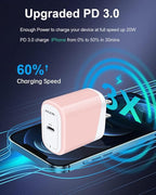 iPhone 17e USB C Charger Block, Ultra-Compact Type C Fast Charger Wall Plug for iPhone 17 17e 17 Pro Max 16 15 14, Samsung Galaxy S26 S25, iPad Pro/Air, PD 3.0 Fast Charging USBC Cube Adapter