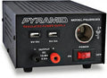 Universal Compact Bench Power Supply - 7 Amp Regulated Home Lab Benchtop AC-Dc Converter Power Supply for CB Radio, HAM W/ 13.8 Volt Dc 120V AC Supply, Dual USB, Cigarette Lighter - Pyramid PSU990KX