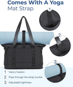 BAGSMART Tote Bag for Women, Tote Bag with Zipper Work Tote with Compartments Nurse Shoulder Hanbag for Travel, Gym