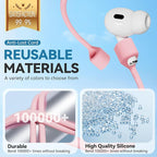 Mooyavia 1 Pack Ultra Strong Magnetic Anti-Lost Straps for AirPods, Colorful Soft Silicone Sports Lanyard Compatible with AirPods 1&2 / AirPods 3rd / AirPods Pro 1st&2nd Gen, Neck Rope Cord - Pink
