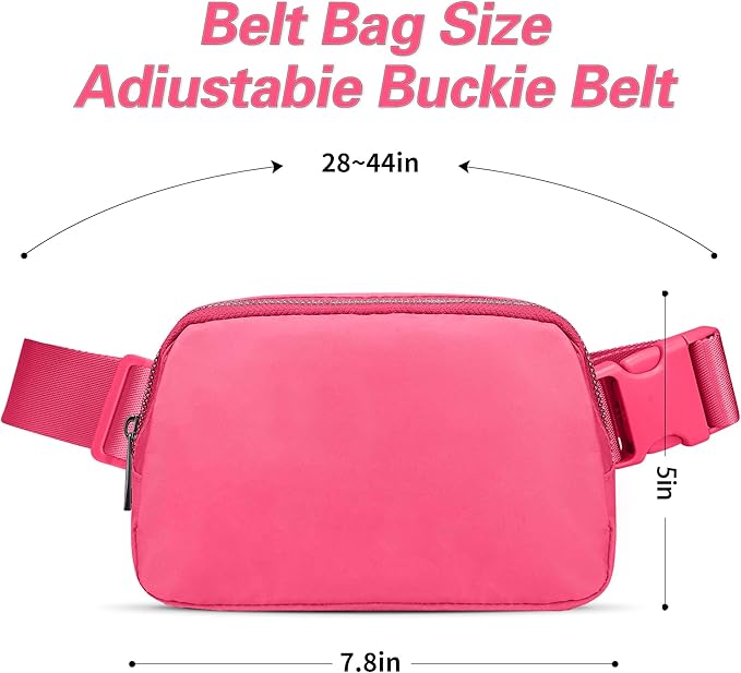 JSJ Mini Fanny Pack for Women & Men,Valentines Day Gifts for Girls Teens Kids Daughter Sister Her,Trendy Stuff Crossbody Bags Cute Everywhere Belt Bags.(Pink Glow)