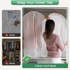 Carbrea 12 Pack Garment Bags for Hanging Clothes - Translucent Dress Bag for Closet Wardrobe Storage Travel - 24" x 49"