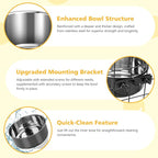 Dog Crate Water Bowl No Spill 2 Pack,Stainless Steel Dog Bowls for Food and Water, Pet Kennel Hanging Dogs Food Bowls for Medium/Large Dogs and Cats (7.1"x2.6" & 6.3"x2.6", Black)