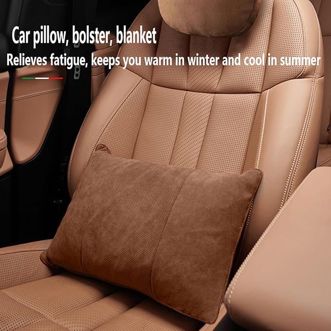 3-in-1 Car Pillow Blanket for Land Rover Discovery Multifunctional Luxury Soft Travel Cushion Quilt Portable Convertible Breathable Car Seat Accessories, Gray Style
