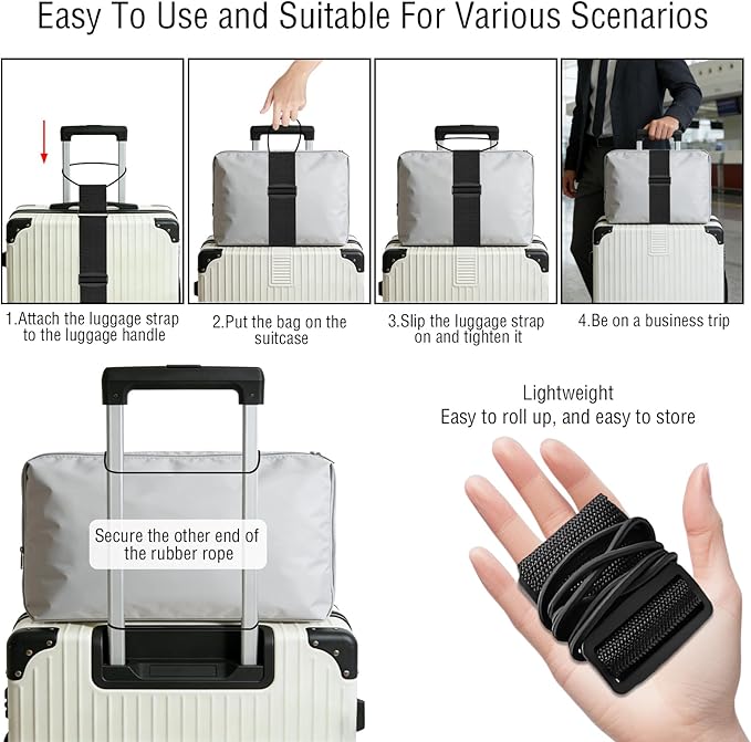 3PCS Luggage Straps,Adjustable Luggage Connector Straps with Heavy-Duty Elastic Belt to Connect Two Suitcases,Add a Bag Luggage Belt,Luggage Accessories for Travel for Securing Carry-On&Bag Essentials