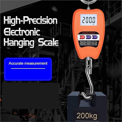 Luggage Weight Scale, Portable Electronic Luggage Scale Multifunctional Digital Scales LCD Display Travel High Accurate 200Kg Handheld Weighing Tools,for Travel(Orange)