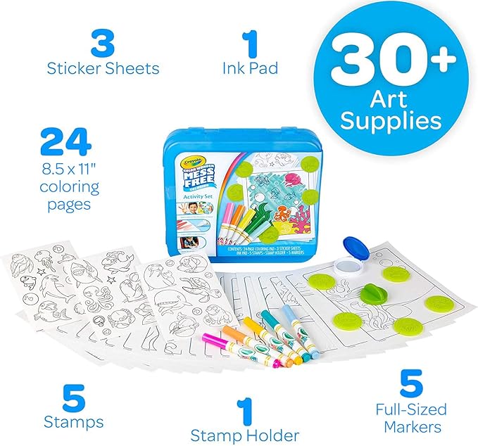 Crayola Color Wonder Mess Free Coloring Activity Set (30+ Pcs), Travel Art Kit, Gift for Kids & Toddlers, Ages 3+