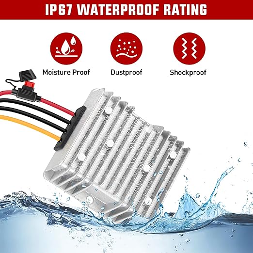 Nilight 48V 36V to 12V Voltage Converter 120W 10A Regulator Step Down to 12VDC Waterproof DC Convert Reducer Power Supply Transformer Module for Golf Cart Scooters