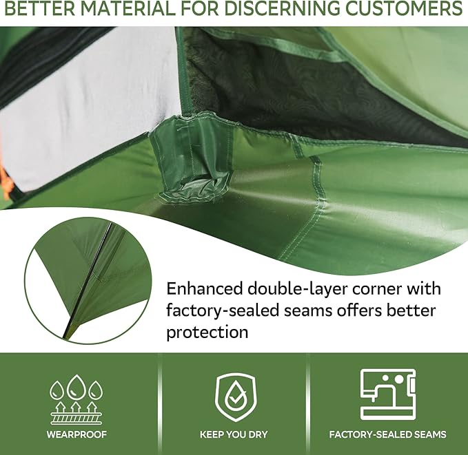 Clostnature Lightweight Backpacking Tent - 1/1.5/2/3/4/6 Person Ultralight Waterproof Camping Tent, 3 Season Large Size Easy Setup Tent for Family, Outdoor, Hiking and Mountaineering