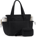 LOVEVOOK Tote Bag for Women, Puffy Work Tote with Large Cup Holder, Quilted Laptop Bag Travel Tote Shoulder Bag Handbag