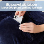 Travel Blanket Pillow, Premium 2 in 1 Flannel Airplane Blanket Compact for Travel,Office, Home,Travel Essentials Accessories for Plane and Car,Compact Office Blanket (Blue)