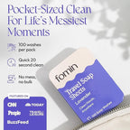 FOMIN - Antibacterial Paper Soap Sheets for Traveling - 300 Lavender Portable Hand Soap Sheets for Travel in Tin - Dissolvable Mini Portable Travel Soap Sheet for Hand Washing, Camping and Hiking